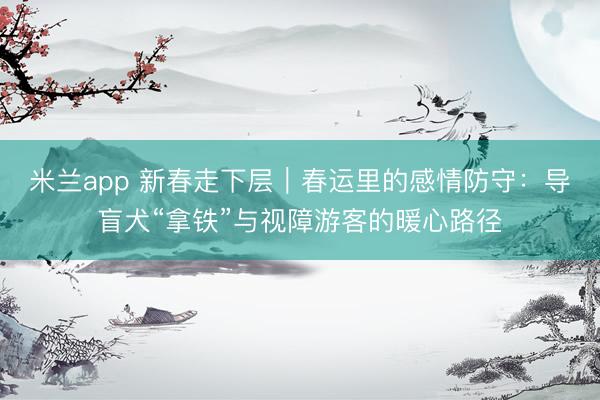 米兰app 新春走下层|春运里的感情防守:导盲犬“拿铁”与视障游客的暖心路径